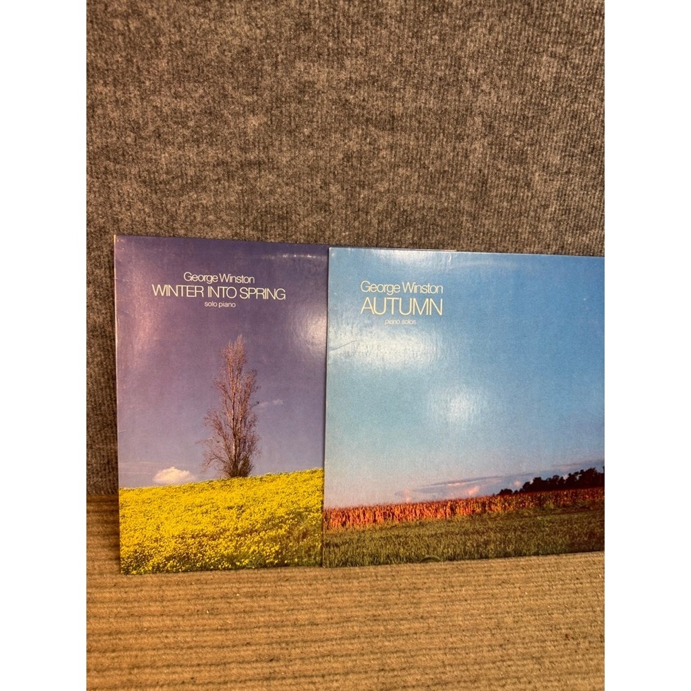 George Winston Vinyl Record Lot Autumn Winter Into Spring Windham Hill Piano LP